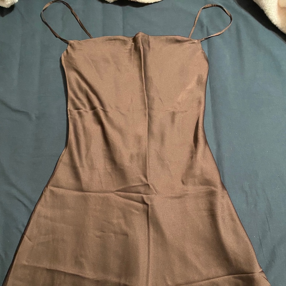 Brown Abercrombie and Fitch slip dress